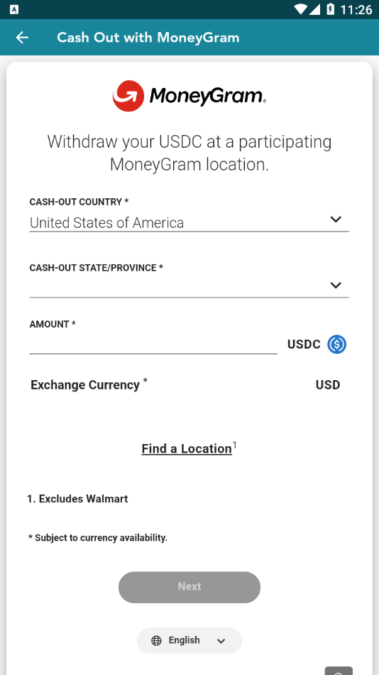 Step 6c: Cash Out Info